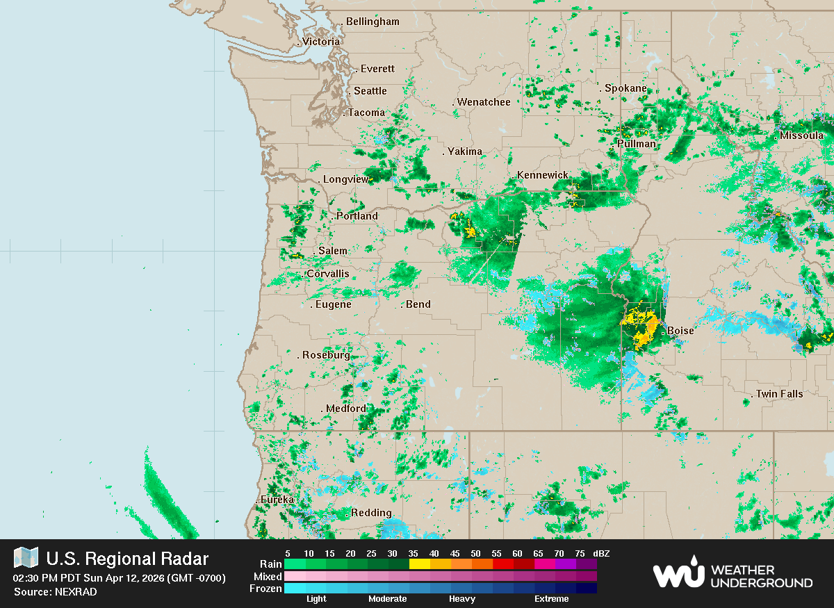 Pacific Northwest Weather Infrared Radar Map